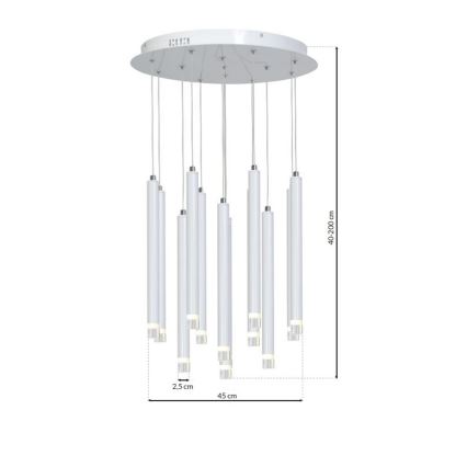 LED Lühter ALBA 12xLED/1W/230V valge