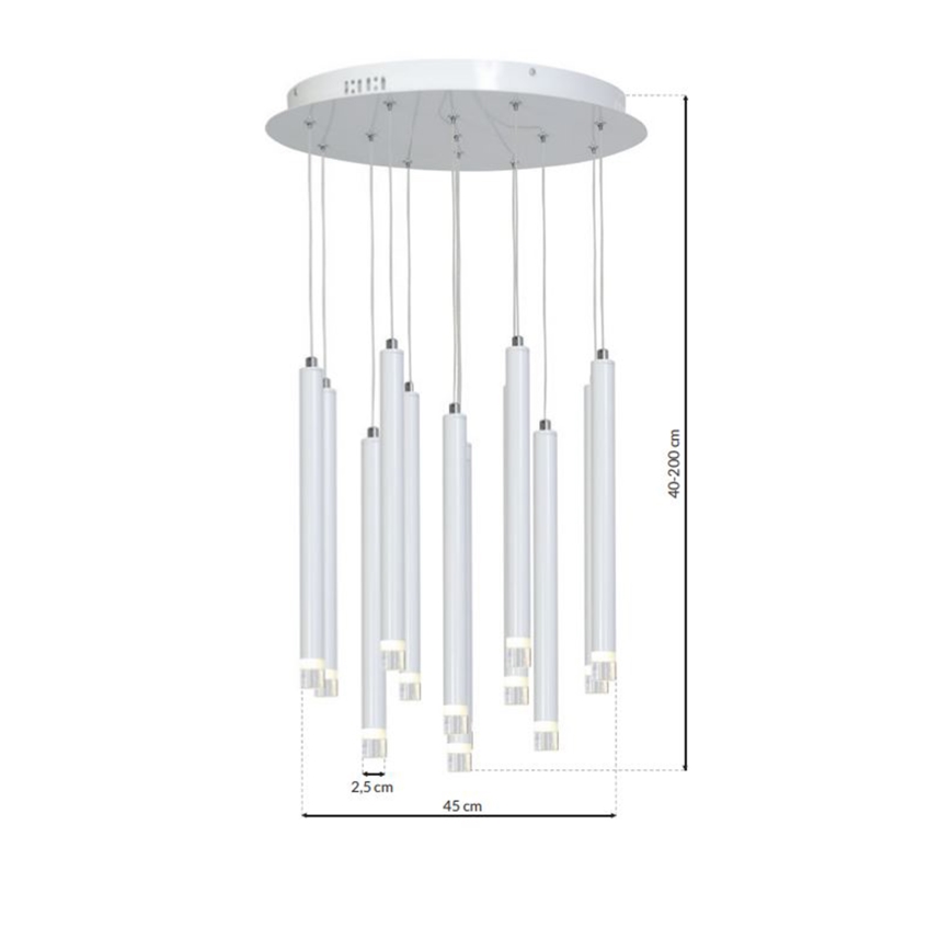 LED Lühter ALBA 12xLED/1W/230V valge