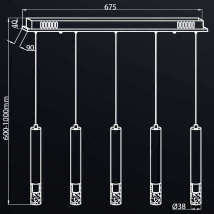 LED Lühter ALBA 5xLED/25W/230V valge