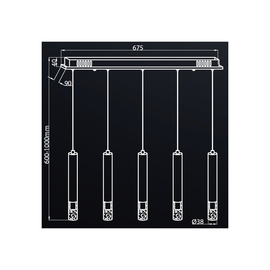 LED Lühter ALBA 5xLED/25W/230V valge