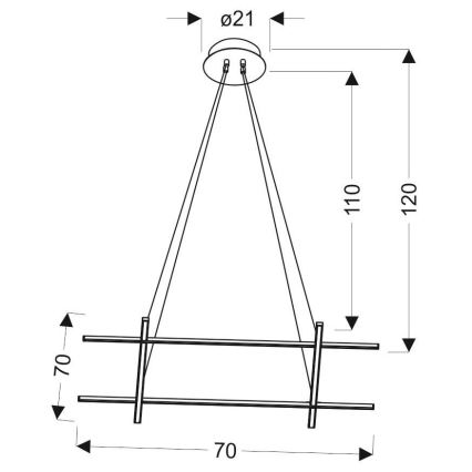 LED Lühter ANDROS LED/40W/230V