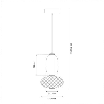 LED Lühter ARAME LED/15W/230V d. 22 cm must