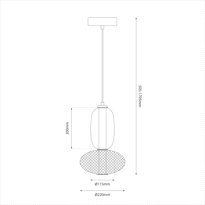 LED Lühter ARAME LED/15W/230V d. 22 cm must