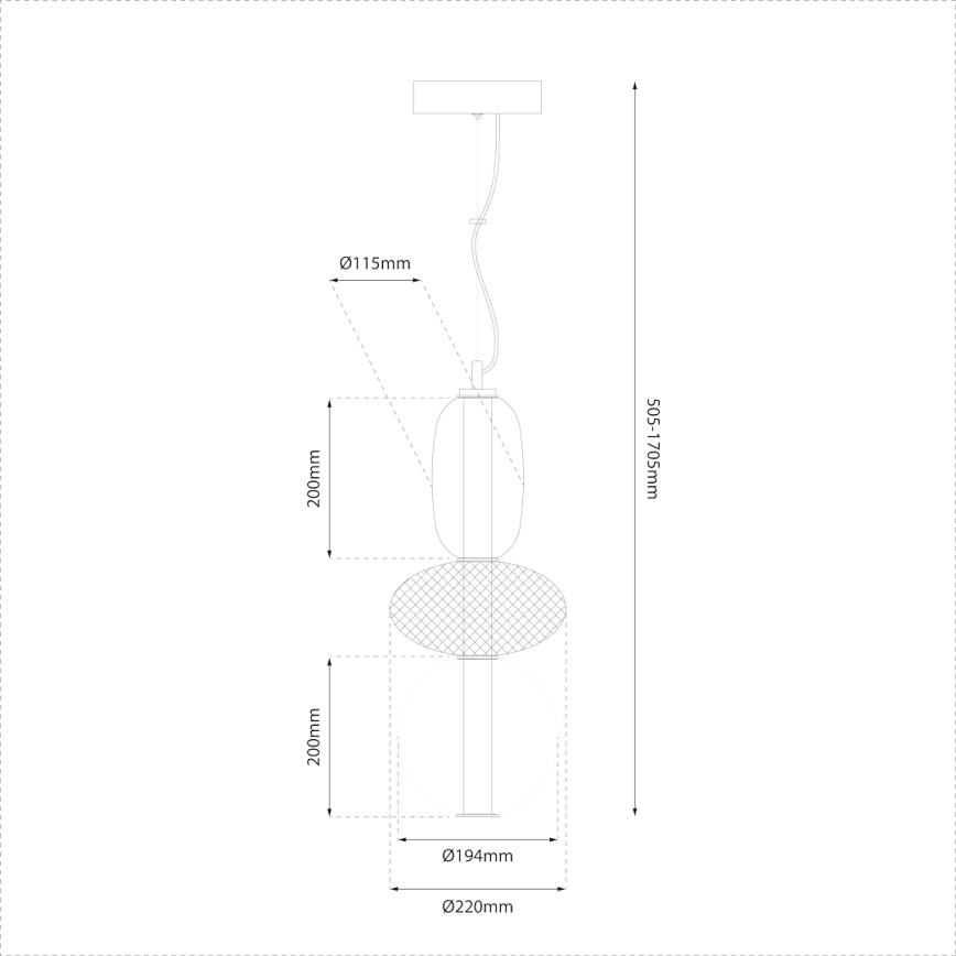 LED Lühter ARAME LED/23W/230V d. 22 cm must