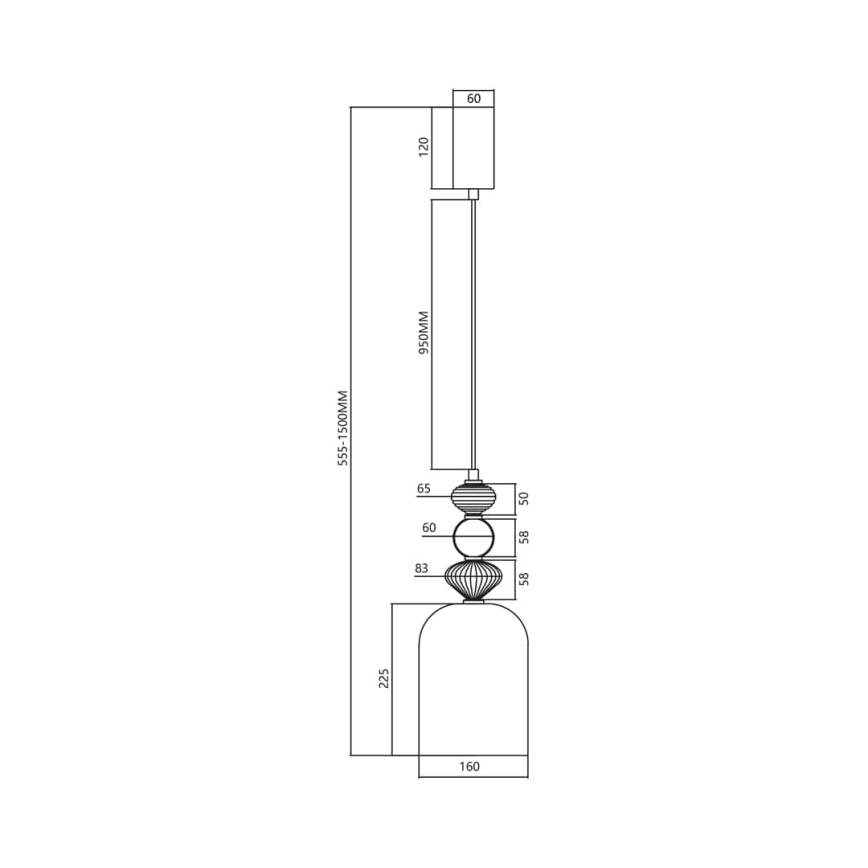 LED Lühter ARTE LED/12W/230V d. 16 cm must