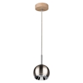 LED Lühter BALL WOOD 1xGU10/5W/230V matt tamm
