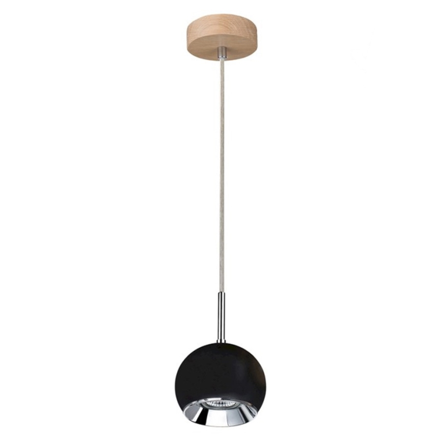LED Lühter BALL WOOD 1xGU10/5W/230V matt tamm