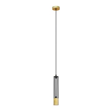 LED Lühter BARS 1xGU10/4,8W/230V must/kuldne
