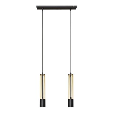 LED Lühter BARS 2xGU10/4,8W/230V must/kuldne