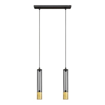 LED Lühter BARS 2xGU10/4,8W/230V must/kuldne