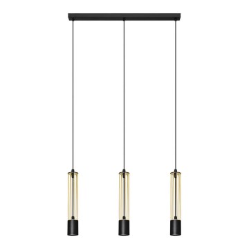 LED Lühter BARS 3xGU10/4,8W/230V kuldne/must