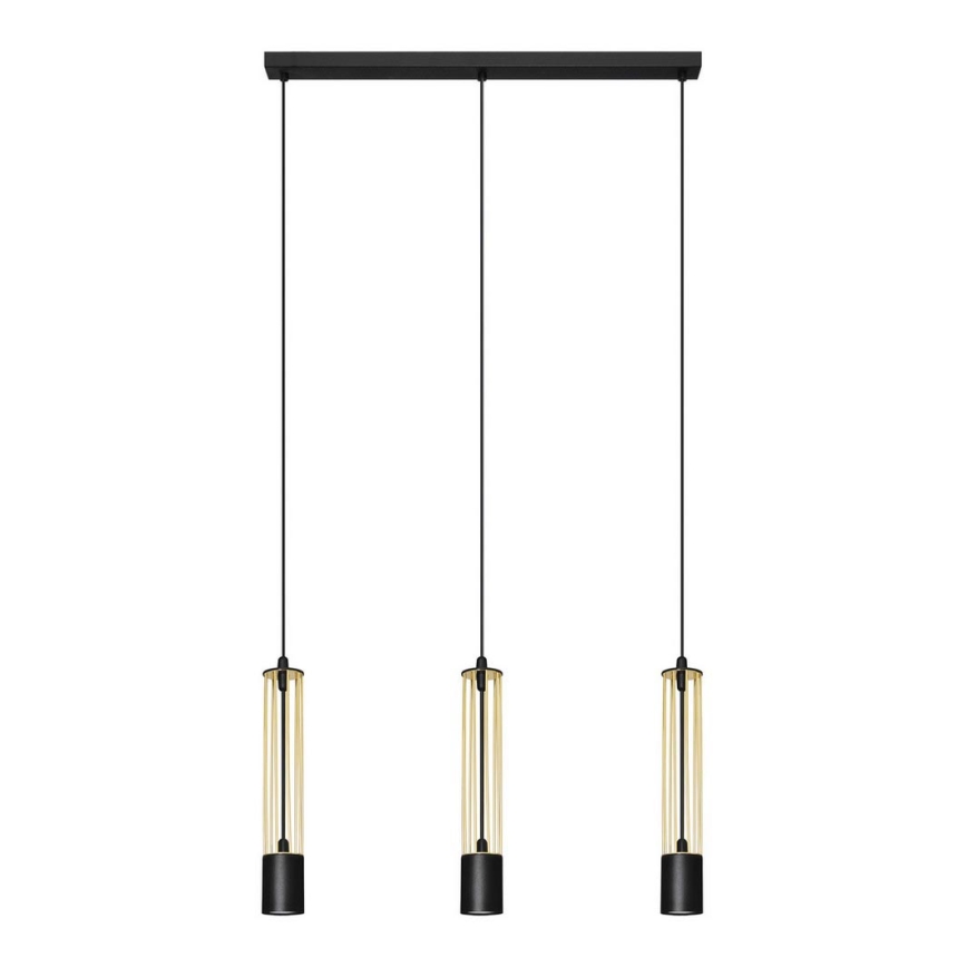 LED Lühter BARS 3xGU10/4,8W/230V kuldne/must