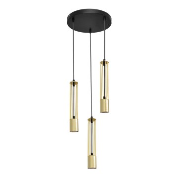 LED Lühter BARS 3xGU10/4,8W/230V kuldne/must