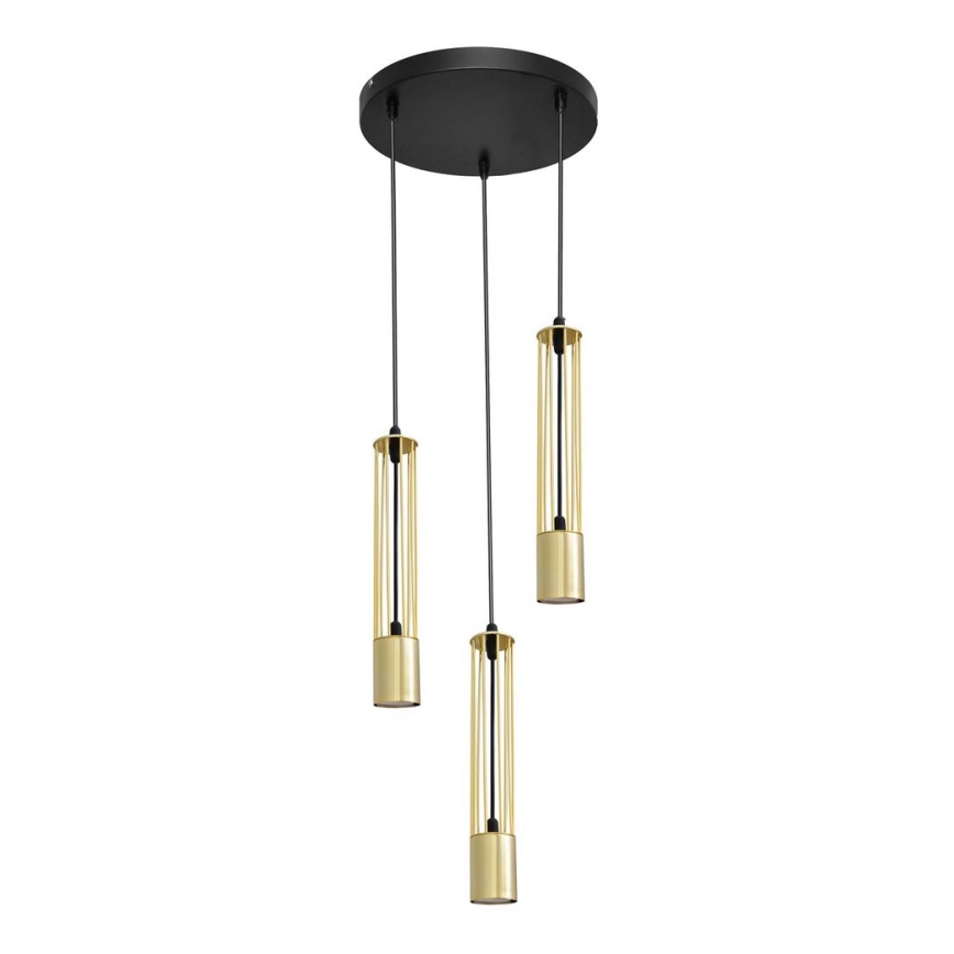 LED Lühter BARS 3xGU10/4,8W/230V kuldne/must
