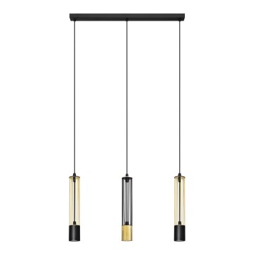 LED Lühter BARS 3xGU10/4,8W/230V must/kuldne