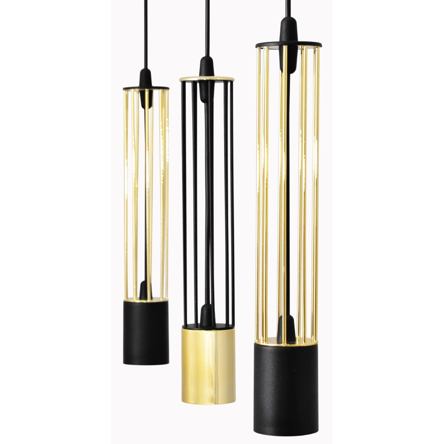 LED Lühter BARS 3xGU10/4,8W/230V must/kuldne