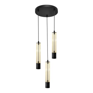 LED Lühter BARS 3xGU10/4,8W/230V must/kuldne