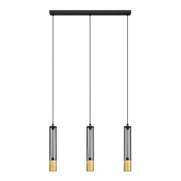 LED Lühter BARS 3xGU10/4,8W/230V must/kuldne