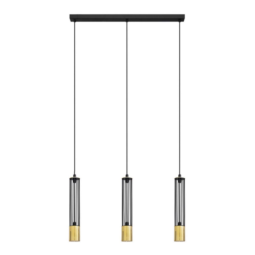 LED Lühter BARS 3xGU10/4,8W/230V must/kuldne