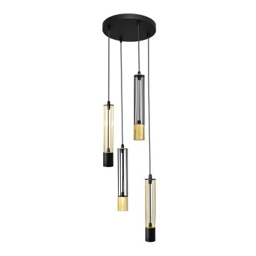LED Lühter BARS 4xGU10/4,8W/230V must/kuldne