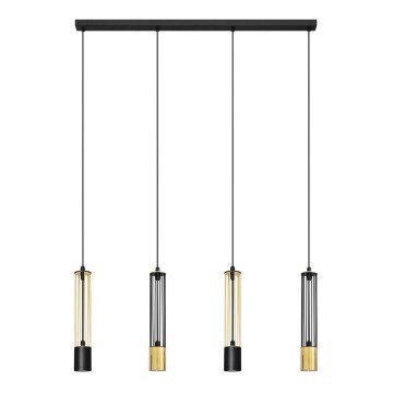LED Lühter BARS 4xGU10/4,8W/230V must/kuldne