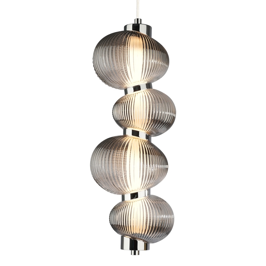 LED Lühter BOLLA LED/17W/230V d. 16 cm läikiv kroom/suitsune