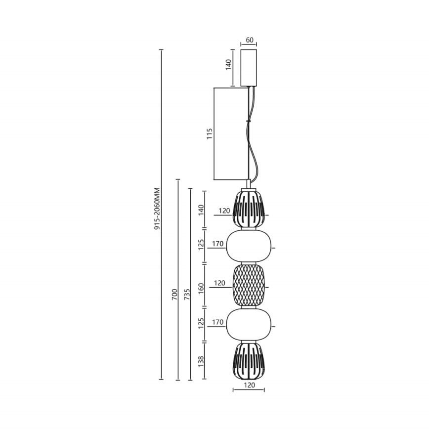 LED Lühter CARO LED/40W/230V kuldne