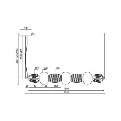 LED Lühter CARO LED/42W/230V läikiv kroom