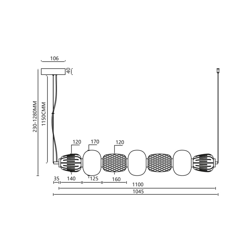 LED Lühter CARO LED/42W/230V läikiv kroom