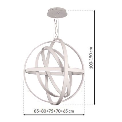 LED Lühter COPERNICUS 1xLED/260W/230V valge