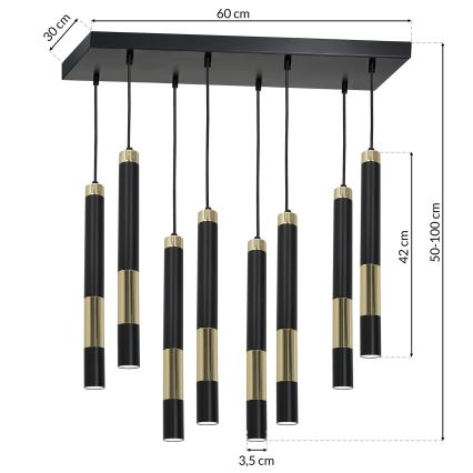 LED Lühter DALLAS 8xGU10/3W/230V