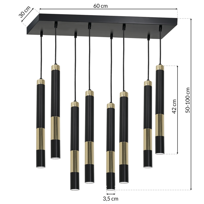LED Lühter DALLAS 8xGU10/3W/230V