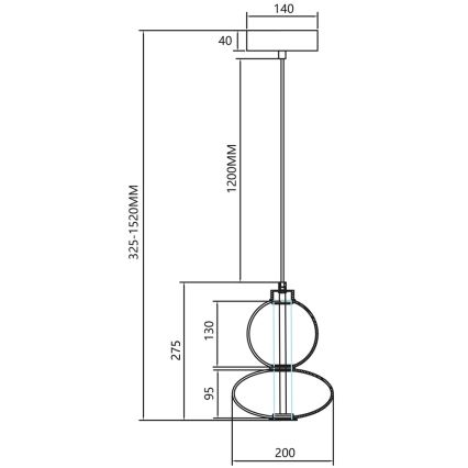 LED Lühter DAPHNE LED/12W/230V kuldne