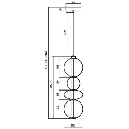 LED Lühter DAPHNE LED/36W/230V hall