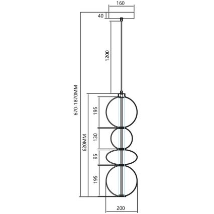 LED Lühter DAPHNE LED/36W/230V kuldne