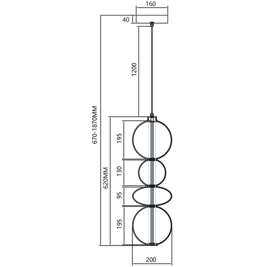 LED Lühter DAPHNE LED/36W/230V kuldne