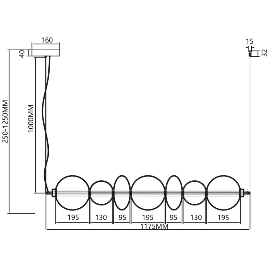 LED Lühter DAPHNE LED/40W/230V hall