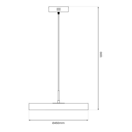 LED Lühter DISC LED/38W/230V d. 45 cm must