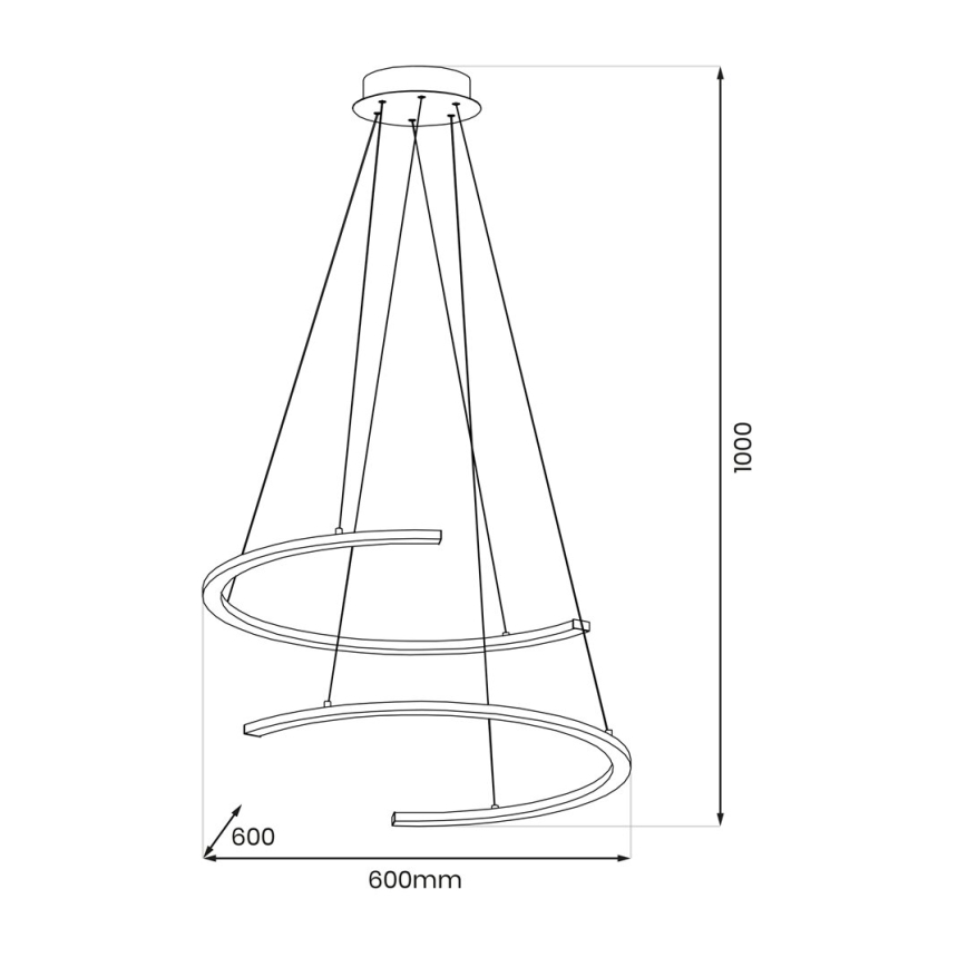 LED Lühter DOUBLEMOON LED/30W/230V must