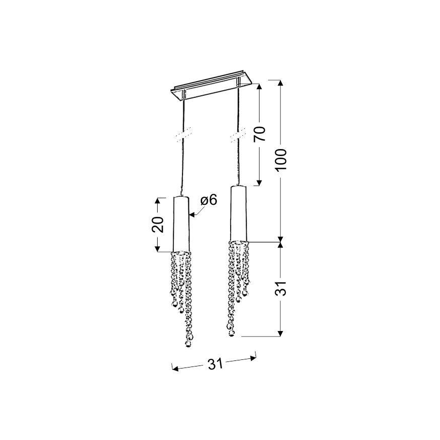 LED Lühter DUERO 2xLED/3W/230V