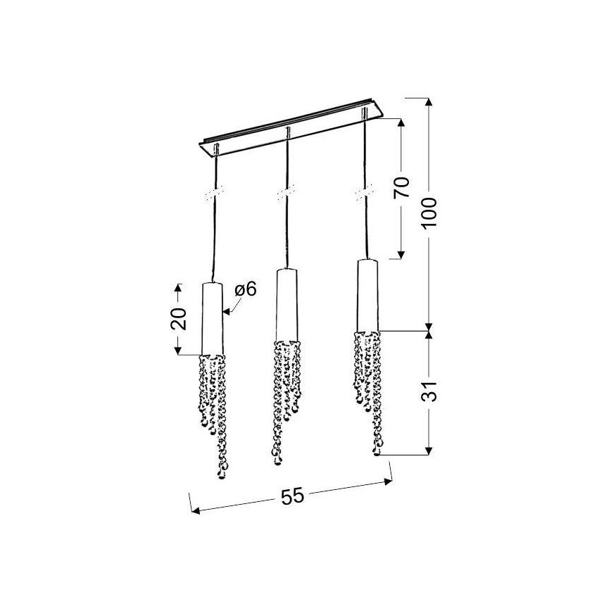 LED Lühter DUERO 3xLED/3W/230V