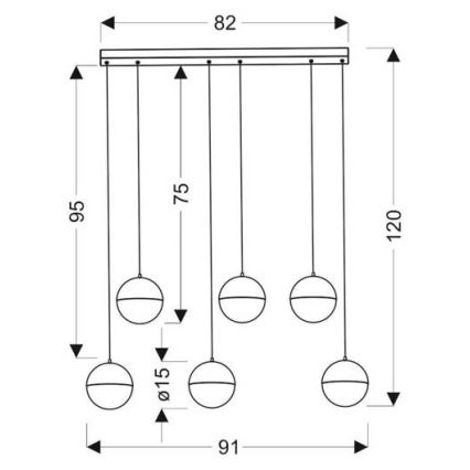 LED Lühter FURNI 6xLED/5W/230V