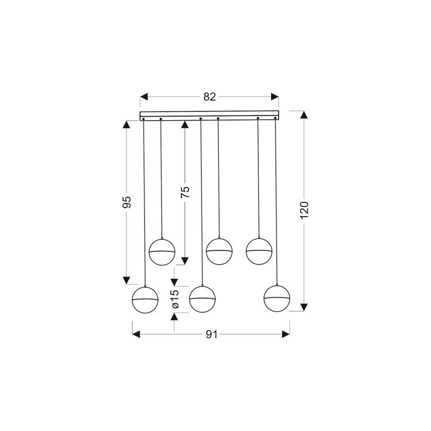 LED Lühter FURNI 6xLED/5W/230V