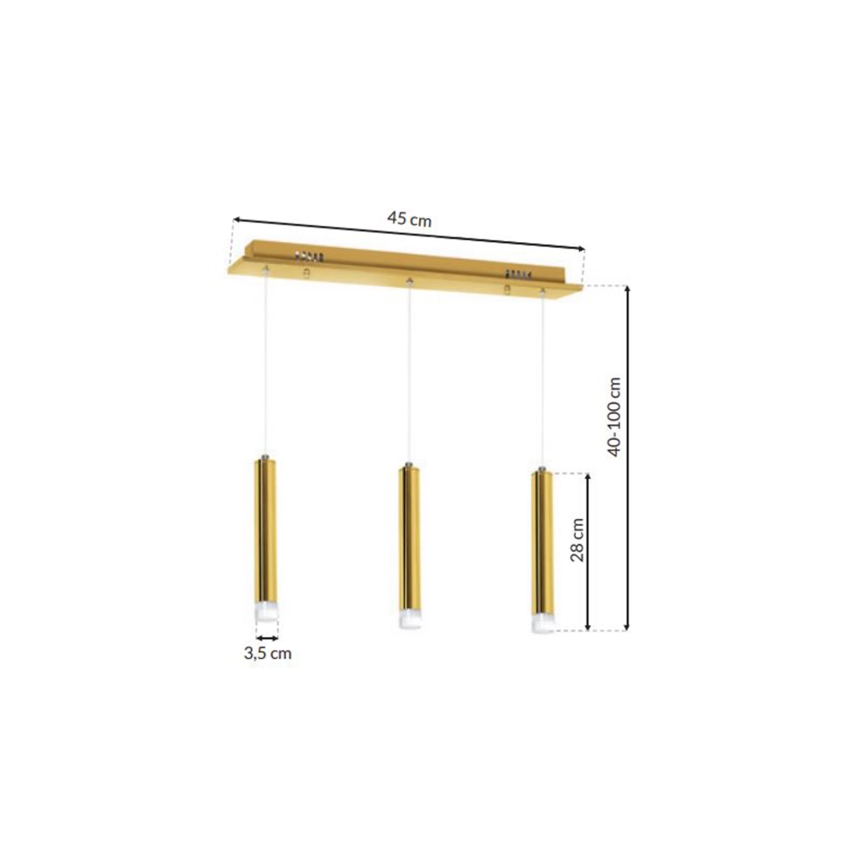 LED Lühter GOLDIE 3xLED/15W/230V kuldne
