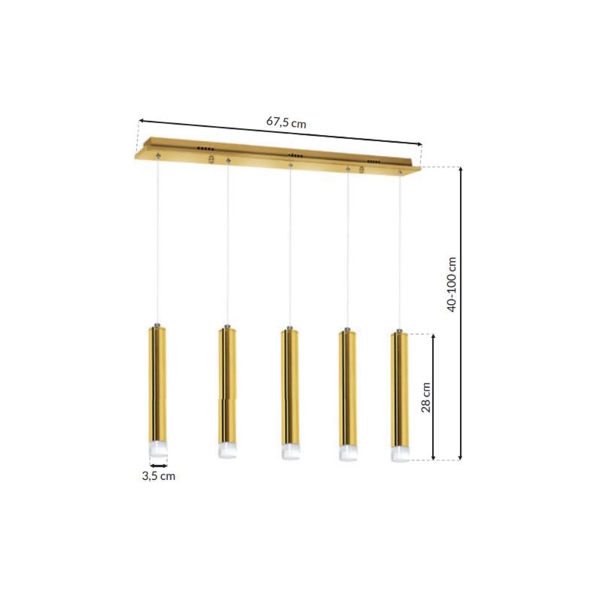LED Lühter GOLDIE 5xLED/25W/230V kuldne