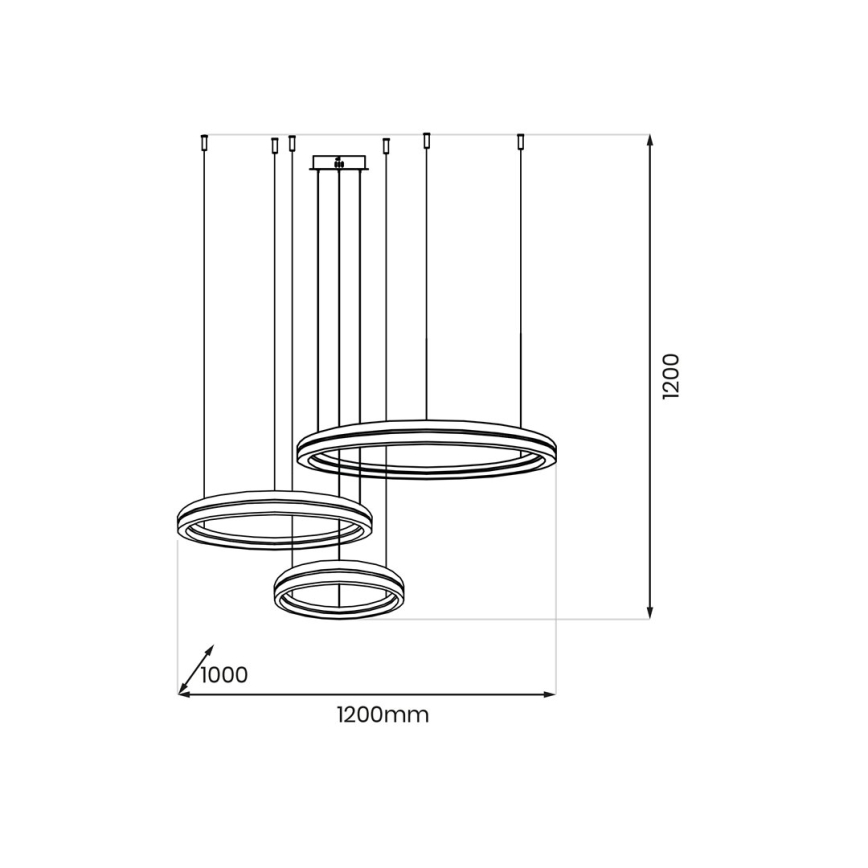 LED Lühter GRAVITY LED/108W/230V must