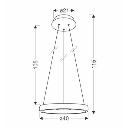 LED Lühter HASHIM LED/22W/230V d. 40 cm vask