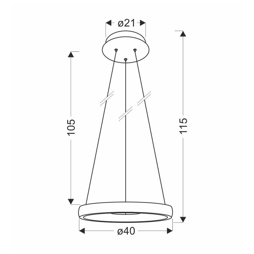 LED Lühter HASHIM LED/22W/230V d. 40 cm vask