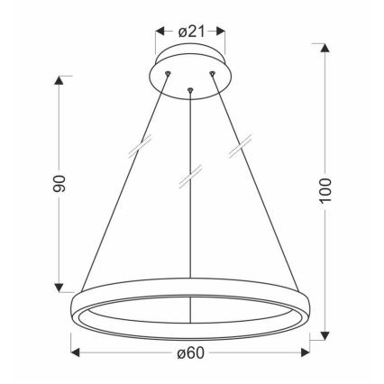 LED Lühter HASHIM LED/34W/230V d. 60 cm vask