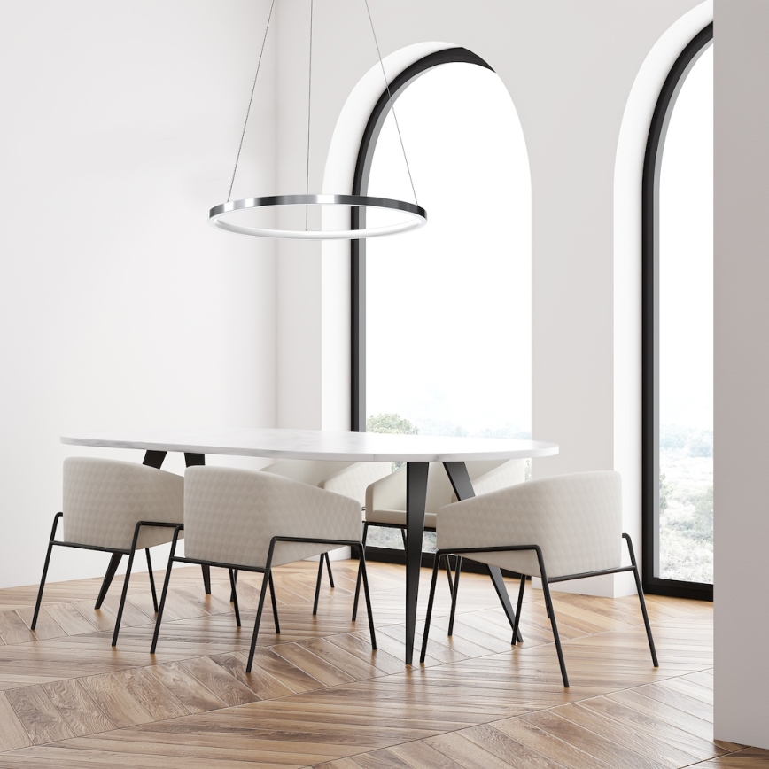 LED Lühter HOOP LED/27W/230V d. 50 cm 4000K läikiv kroom